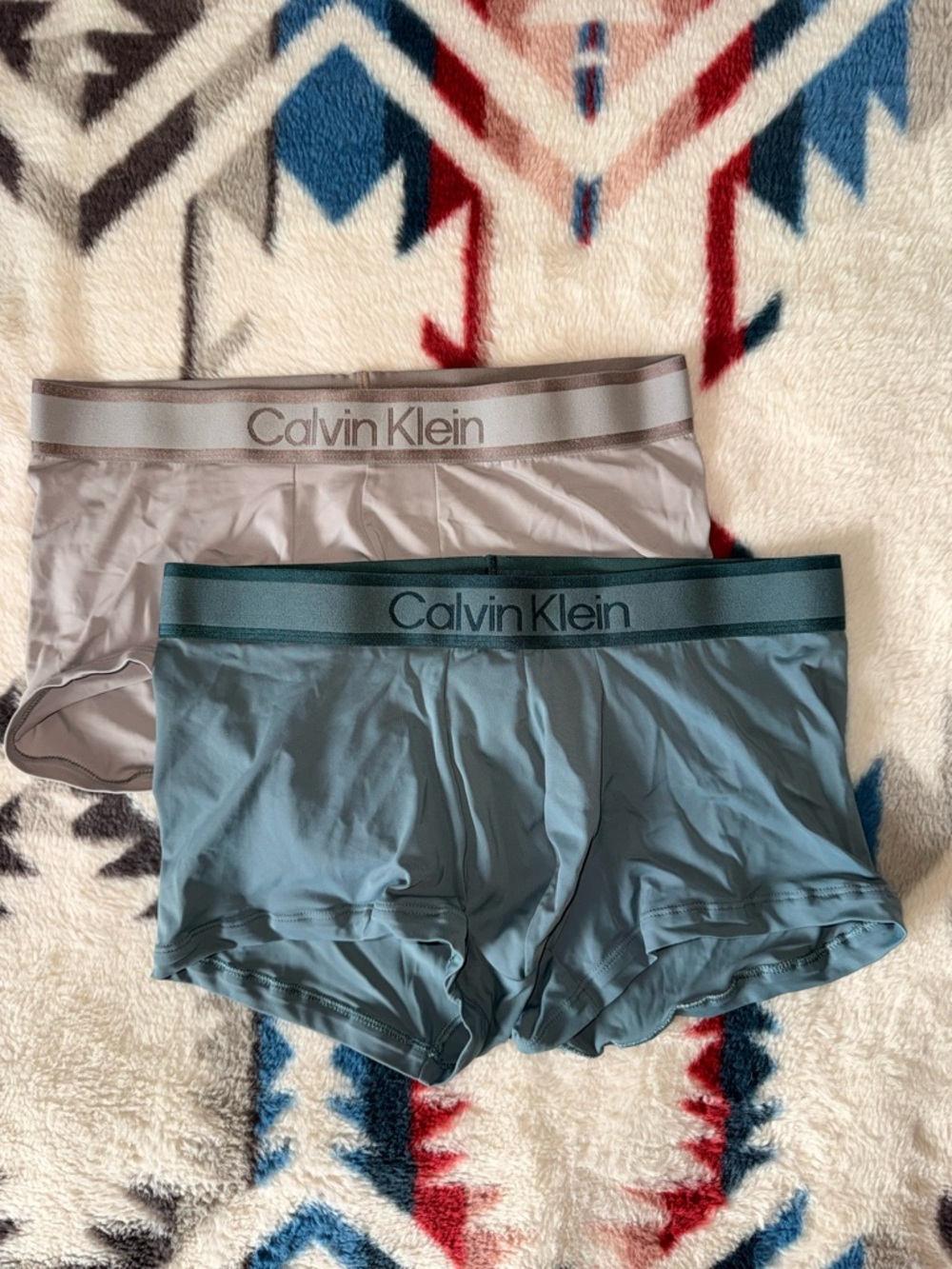 Calvin Klein Boxer Briefs in Light Gray and Slate Blue